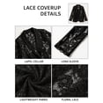 thumbnail image 5 of Fancyglim Lace Cardigan for Women Open Front Long Sleeve Sheer Lace Floral Crochet Summer Shrug Bolero Cover Up Black 2XL, 5 of 7