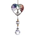 thumbnail image 1 of 1 Uds atrapasol colgante de ventana Árbol de la vida en forma de corazón bola de cristal prisma gota colgante decoración de suspensión de coche, 1 of 5