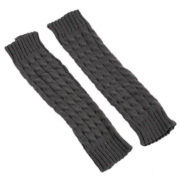 Calentadores de piernas de punto para mujer, calcetines sin pies, cubiertas para botas de otoño, medias de invierno para Gris oscuro