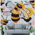 thumbnail image 4 of Patifu Bees Honeybees Flowers Tapestry Wall Hanging Unique Style Graphic Tapestries Home Wall Decor Art for Living Room Bedroom Apartment Farmhouse Dorm Wall Hanging Plush Package of 1 40x30inch, 4 of 6
