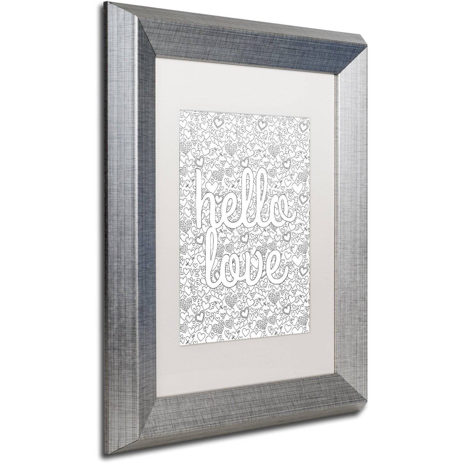 Trademark Fine Art "Letters and Words 17" Canvas Art by Hello Angel, White Matte, Silver Frame