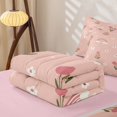 thumbnail image 5 of Manfei Cute Tulip Zipper Twin Comforter Sets with Fitted Sheet and 2 Pillowcases, Butterfly Rainbow Zipper Bedding Set, Pink, Pink Reversible, 4pcs, 5 of 7