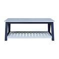 thumbnail image 3 of Surrey Solid Wood Coffee Table with Shelf - Blue/Antiqued Chalk, 3 of 8