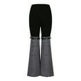 thumbnail image 6 of Black and Friday Deals,Womens Trendy Pants Ribbed Knit Belt Patchwork Denim Bell Bottom Jeans High Waist Flared Trousers Y2k Clothes (S, Gray), 6 of 7