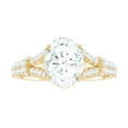 thumbnail image 4 of Rosec Jewels Certified Moissanite Oval Engagement Ring 2 Ct - 7X9 mm - Solitaire Statement Ring - D-VS1 Grade, 18K Yellow Gold, US 7.50, 4 of 8