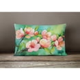 thumbnail image 2 of Carolines Treasures DAC1635PW1216 16 x 12 in. Unisex Delaware Peach Blossom in Watercolor Fabric Decorative Pillow, 2 of 4