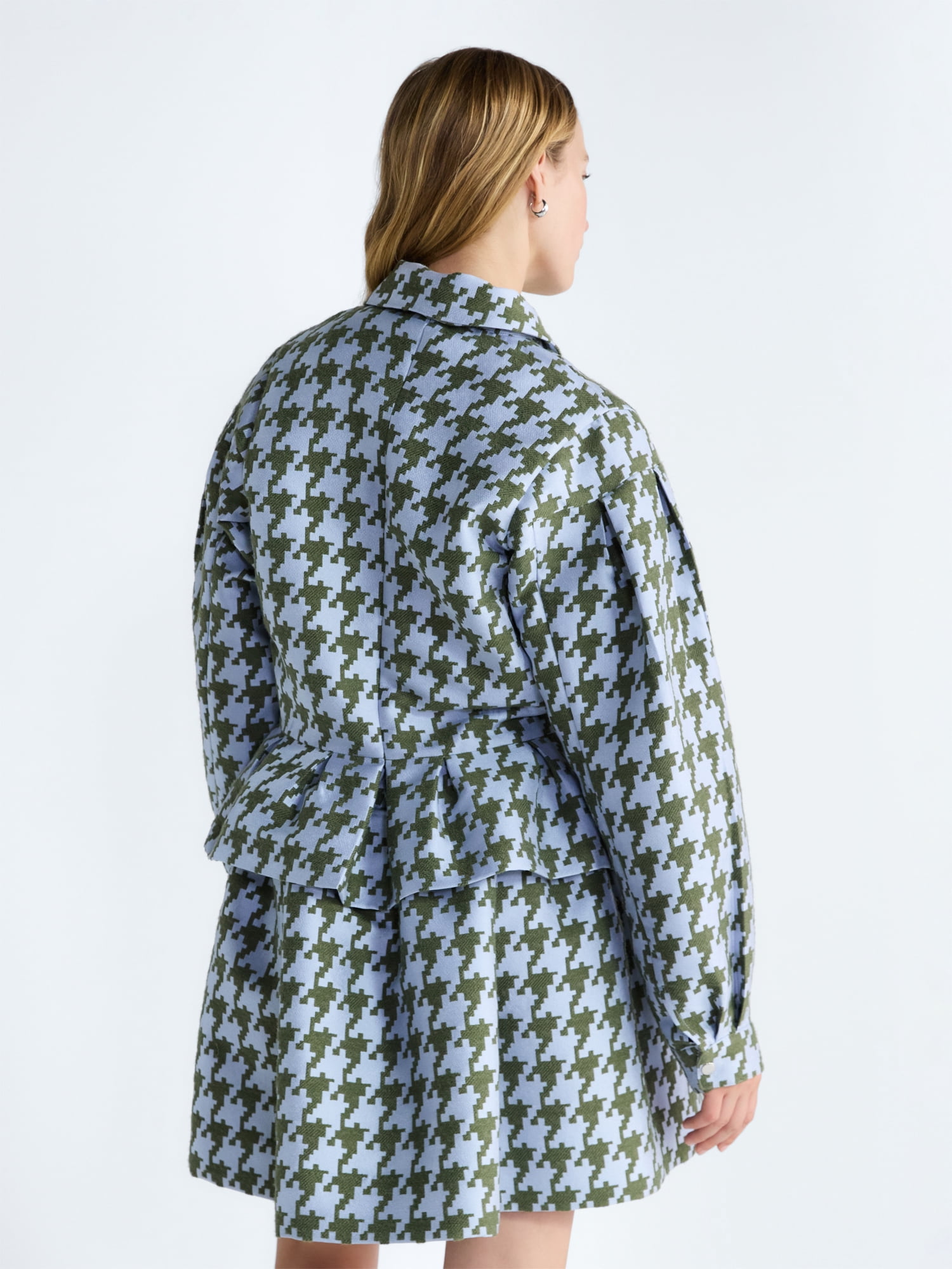 アウディーレ　Noona peplum jacket　Houndstooth Free Assembly Women's and Women's Plus Houndstooth Peplum Jacket