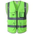thumbnail image 1 of JKSafety 9 Pockets Class 2 High Visibility Zipper Front Safety Vest With Reflective Strips, Meets ANSI/ISEA Standards (150-Green, XX-Large), 1 of 4