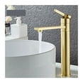 thumbnail image 2 of Bathroom Faucet Solid Brass Bathroom Basin Faucet Cold And Hot Water Mixer Sink Tap Single Handle Deck Mounted Brushed Gold Tap, 2 of 7