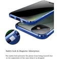 thumbnail image 5 of with Safety Lock & Strong Magnetic adsorption for iPhone 12 case with Camera Lens Protector Metal Bumper 360 Full Body Protection Double-Sided Tempered Glass (iPhone12, Blue), 5 of 5