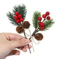 thumbnail image 5 of Dserfhy 10 Pcs Artificial Pine Needles Branches with Red Berry Mini Pinecone Picks for Gift Wrapping Crafts Holiday Wreath Christmas Tree Decor, 5 of 8