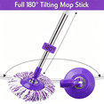 thumbnail image 4 of 360-Degree Rotating Telescopic Replacement Mop Handle - Stainless Steel with Reinforced Plastic Disc, Fits Round Mop Buckets, 47.6" Extended Length, Easy Installation No Tools Needed, 4 of 7