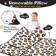thumbnail image 3 of Brown and White Leopard Print Teens Toddler Nap Mat with Pillow, Sleeping Mat Bag for Preschool Daycare 59"x22", 3 of 6