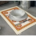 thumbnail image 3 of Vargottam Placemats- Placemat For Dining Table, Set Of 4- Printed & Reversible CottonNapkin-IndoorPlacematsFor Home & Kitchen Dining Table- Asian Floral (Red & Yellow), 3 of 5
