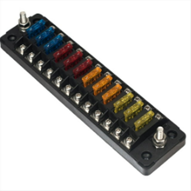 Bloque de Fusibles de Cuchilla de 12 Vías con Fusibles Dobles, 32 V, 75 A, para Auto, Vehículo, , Triciclo, Caja de Fusibles, Ignífugo.