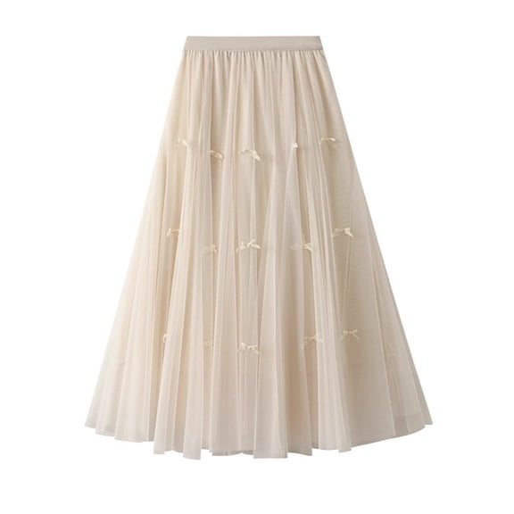 Easter Carnival Elegant Chiffon Skirt With Fairy Design Bow Detail High Waisted Flowy Swing For Women Autumn Winter Outfit