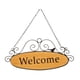 thumbnail image 3 of Letrero de bienvenida para puerta de entrada con cadena colgante, placa de madera decorativa Marco negro, 3 of 9