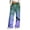 Blue, variant on WXLWZYWL Halloween Pants for Women Plus Size Stretch Pants Casual Palazzo Sweatpants Bat Print Drawstring Wide Leg Pant Lounge Elastic Waist Sweatpant with Pockets
