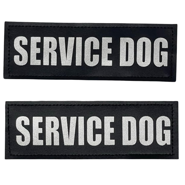 Albcorp Parches reflectantes para perros con respaldo de gancho para chalecos de animales de servicio/arneses grandes (6 x 2) pulgadas)