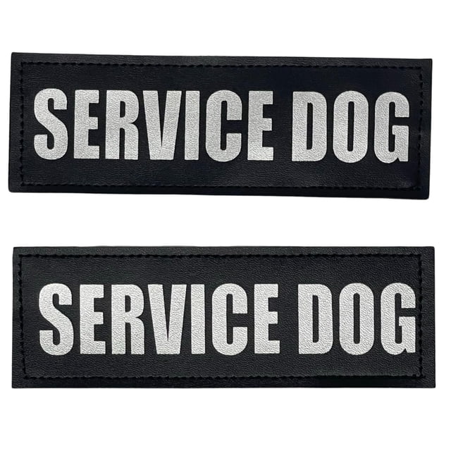 Albcorp Parches reflectantes para perros con respaldo de gancho para chalecos de animales de servicio/arneses grandes (6 x 2) pulgadas)