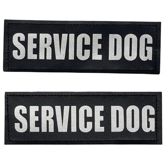 Albcorp Parches reflectantes para perros con respaldo de gancho para chalecos de animales de servicio/arneses grandes (6 x 2) pulgadas)