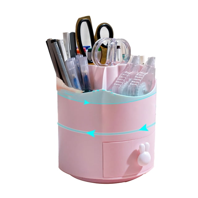 Portalápices, Portalápices Giratorio De 360 grados, Diseño Abierto, Gran Capacidad, Lindo Portalápices Con 5 Compartimentos, Organizador De Escritorio