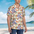 thumbnail image 6 of Uemuo Snake Printed Regular Fit Short Sleeve Casual Hawaiian Shirt for Men,Aloha shirt,Tropical shirt,Floral print shirt,Vacation Beach shirt-X-Large, 6 of 9