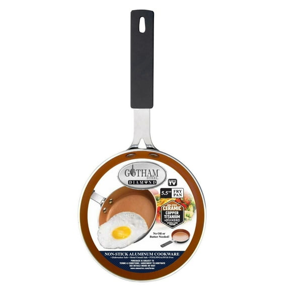 Gotham Steel 5.5 inch Nonstick Ceramic Mini Egg and Omelet Pan Dishwasher Safe Frying Pan