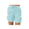 thumbnail image 2 of Women Cargo Shorts Summer Loose Hiking Shorts with Pockets Womens Plus Size Denim Shorts, 2 of 6