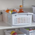 thumbnail image 4 of Sterilite Large Stacking Basket, Multi-Purpose Open Plastic Bin, Flip-down Handles to Stack, 4 of 11