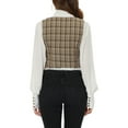 thumbnail image 3 of INSPIRE CHIC Women's Steampunk Vest Suit Racerback Vintage Plaid Waistcoat M Brown, 3 of 5