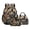 Brown and Green - Maple Leaf, variant on Lemon Print Kids Backpack Set of 3, Portable Kids Backpack with Lunch Box Insulated, Lightweight Schoolbag and Pencil Pouch Set for Boys and Girls