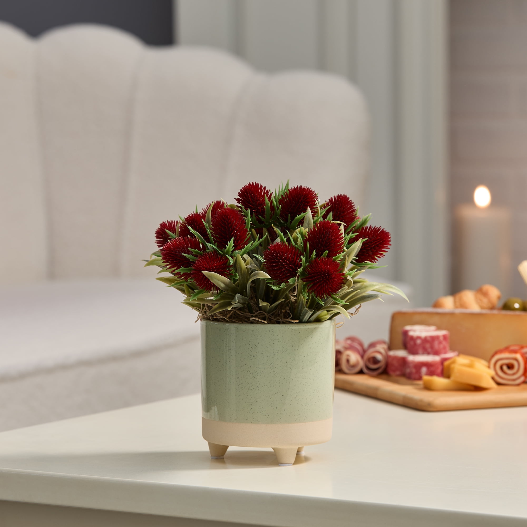 Mainstays Artificial Thistle Flower, Red