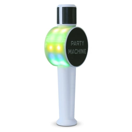 The Singing Machine Party Microphone Instrument with Bluetooth and Voice Changers, White