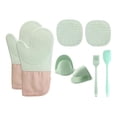 thumbnail image 1 of Guantes De Horno De Silicona Resistentes Al Calor 8 En 1, 1 of 7