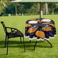 thumbnail image 7 of Coolnut 60" Halloween Pumpkin Outdoor Round Tablecloth, Waterproof Stain-Resistant Non-Slip Circular Tablecloth with Umbrella Hole and Zipper for Tabletop Backyard Party BBQ Decor, 7 of 7