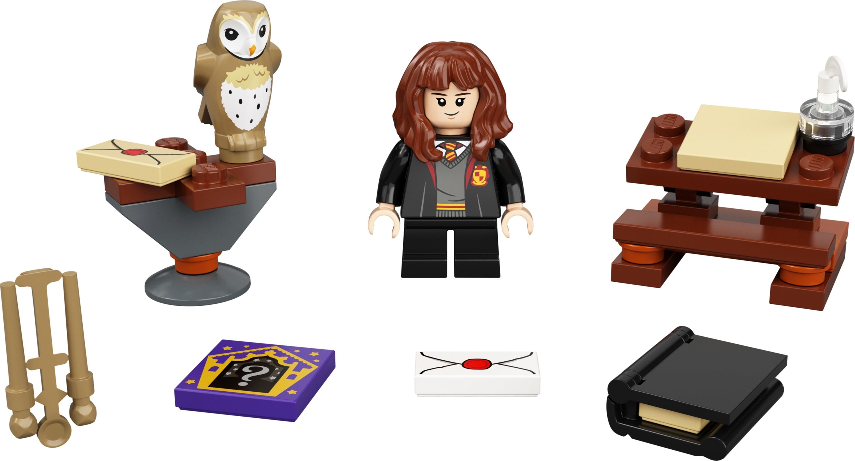 Lego Harry Potter Minifig Chamber of Secrets Hermione with Cat Hair and Wand NEW 