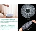thumbnail image 2 of 100 Disposable Clear Mop Mob Caps Clipped Hair Head Cover Shower Cap Plastic for Beauty Salon,Food Service,Hospitals,Laboratories,Manufacturing or Spray Tanning Emlimny, 2 of 7