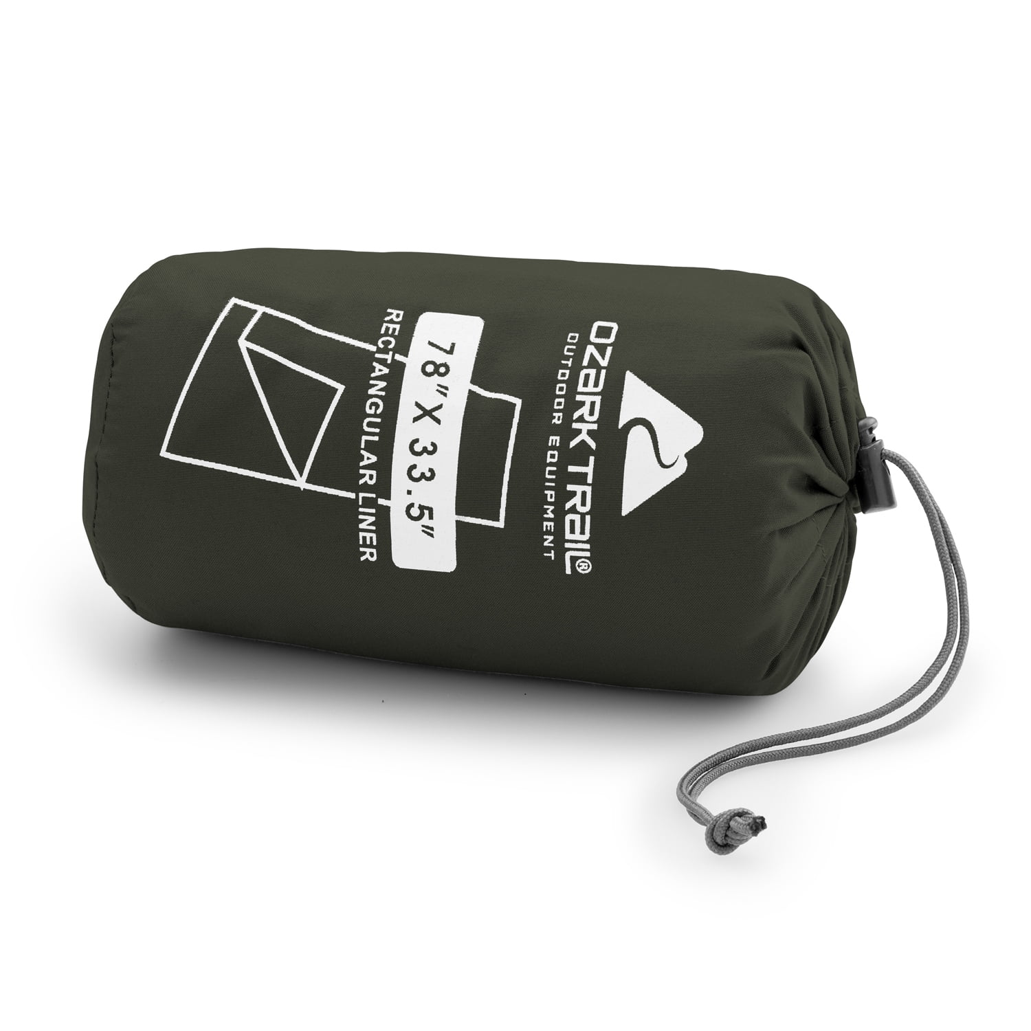 Ozark Trail  Polyester Outdoor Camping Sleeping Bag Liner Sheet, Green (78 in. Length x 33.5 in. Width)