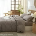 thumbnail image 4 of Washed Cotton Duvet Cover Set Linen Feel Natural Wrinkle Lightweight Comfy (King  Linen), 4 of 6