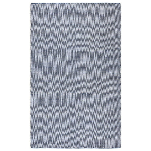 Twist 8' x 10' Chevron Blue/Off-White Hand Woven Area Rug