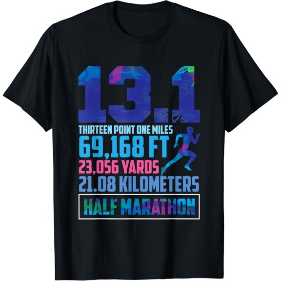 Half Marathon 13.1 Miles Running Runner T-Shirt men and women can wear, black, white, gifts
