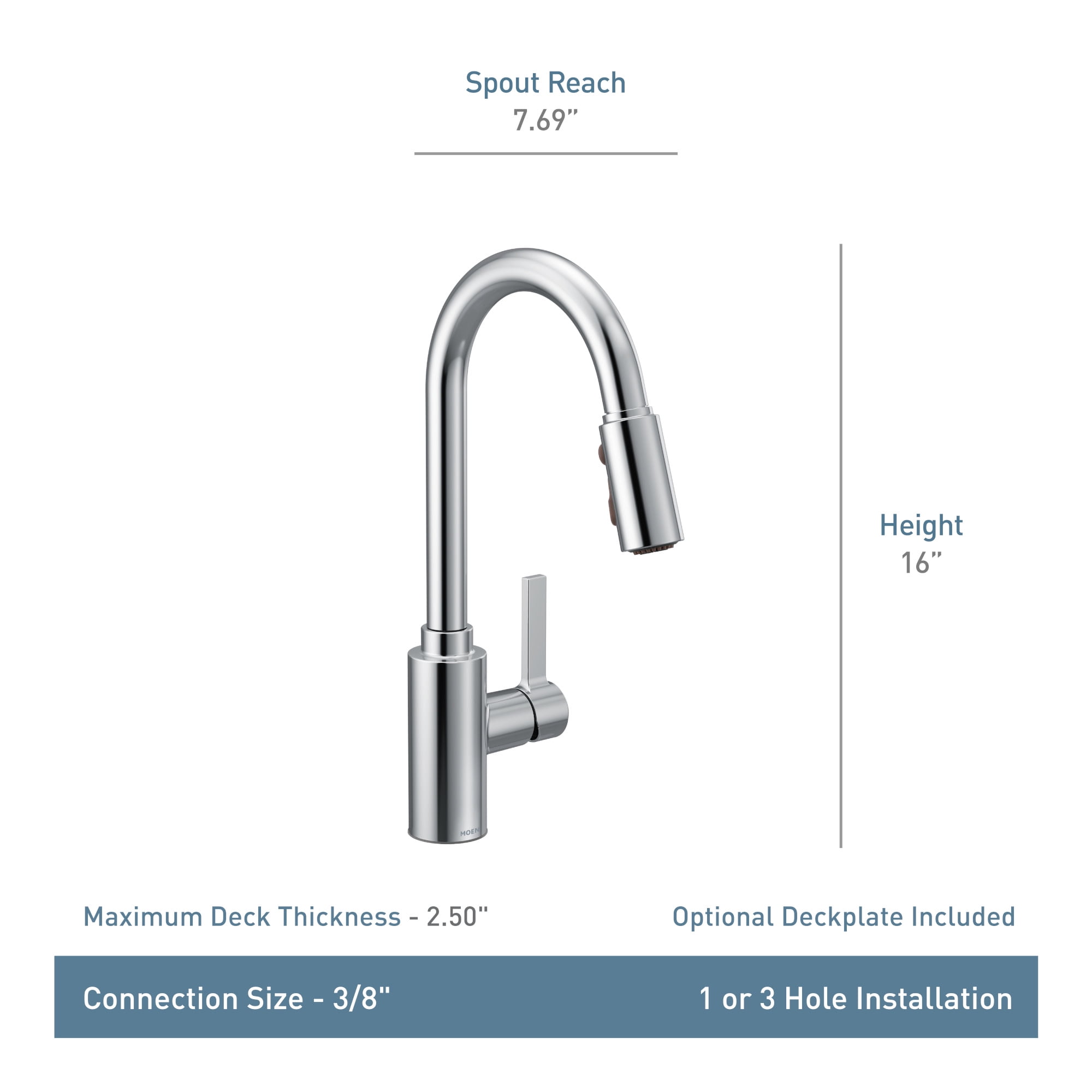 Moen 7882 Genta LX Chrome Single-Handle Pulldown Kitchen Faucet