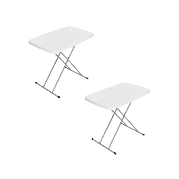 Combo 2 mesas de servicio 75 cm plegables Cuory blanca