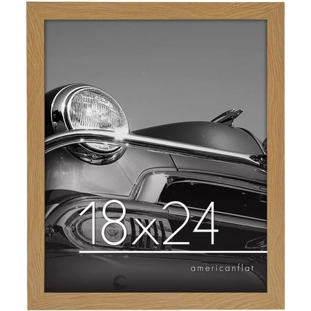 Americanflat 18x24 Poster Frame in Oak with Polished Plexiglass-Horizontal and Vertical Formats with Included Hanging Hardware