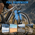 thumbnail image 5 of ASKGO Adult Electric Mountain Bike, 750W Peak Motor, 48V 10.4Ah Removable Battery, 26-Inch E-Bike, 20 MPH Max Speed, 45-Mile Range, Dual Disc Brakes & Full SuspensionTrail Riding, Gray, 5 of 6