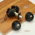 thumbnail image 5 of Uxcell Cylinder Deadbolt Door Lock Round Entry Front Door Handle Sets for Door Black, 5 of 7