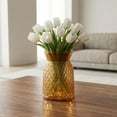thumbnail image 5 of Unique Bargains Modern Geometric Wide Mouth Glass Flower Vase Amber 4.1"x4.1"x6.1", 5 of 5