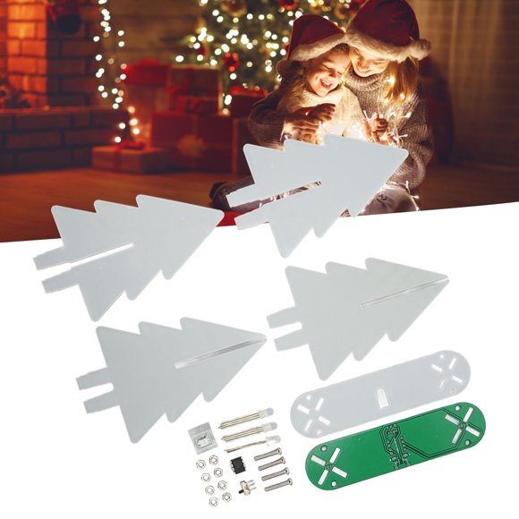 LED Gradient Light Electronic Christmas Tree Kit DIY Soldering Practice USB Power Supply Electronic Christmas Tree Kit LED Gradient Light 3D DIY Electronic Assemble Kit Circuit