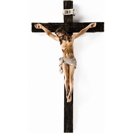 Crucifix Wall Cross,Jesus Cross Home Décor,Jesus Statue Catholic Hanging Crosses for Wall Art,Religious Wall Crucifix Decor,Crucifijos Catolicos Crosses Wall Decor 9.6 Inch